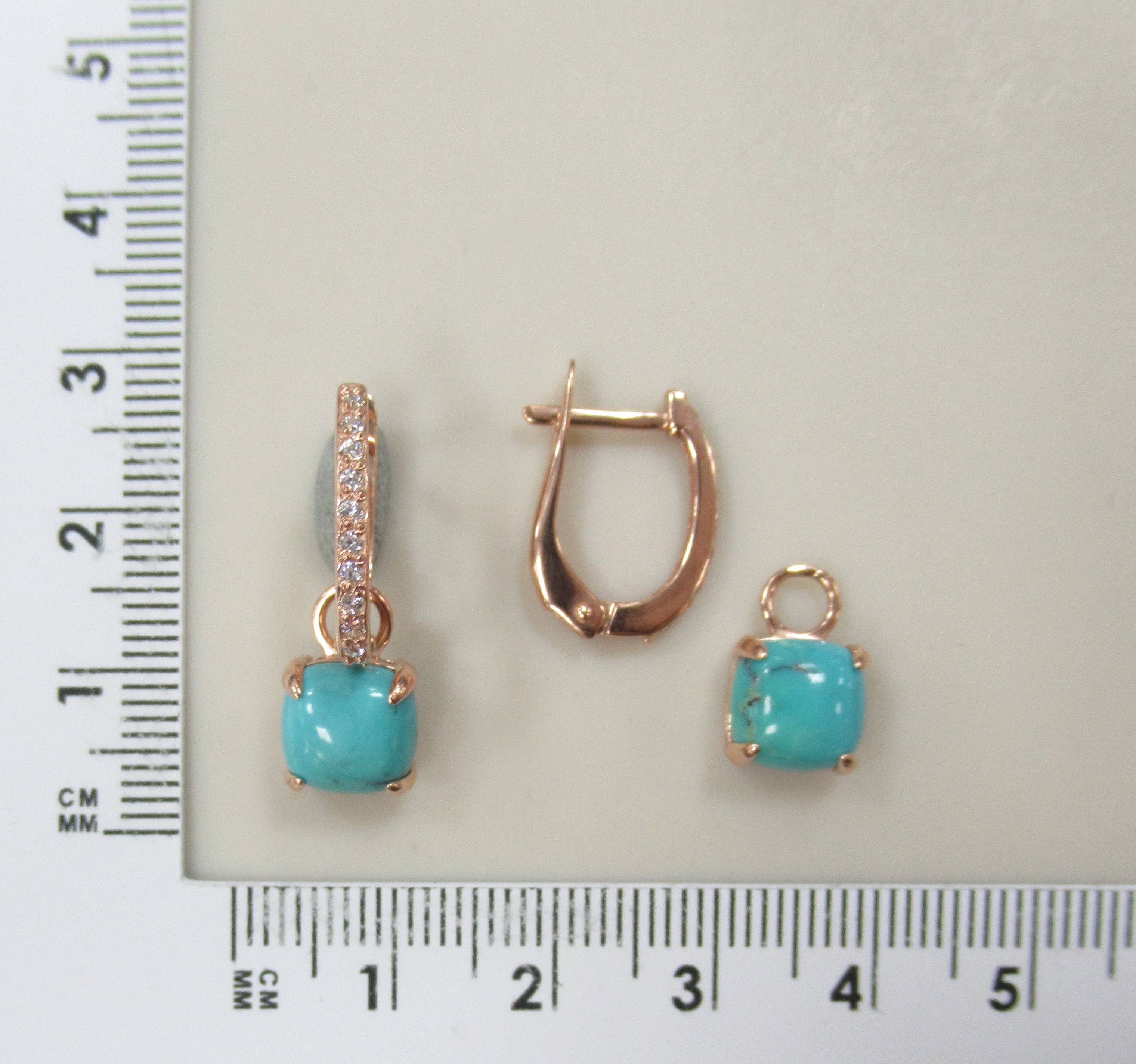 Серебряные серьги-трансформеры с бирюзой